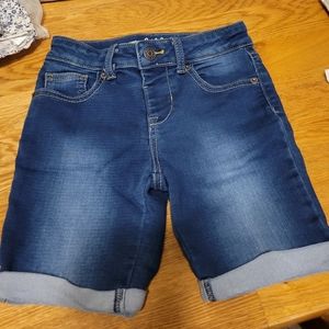 Cat and Jack girls shirts, size 6/6x, dark blue wash, Bermuda length